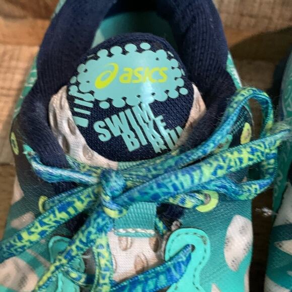 Asics Gel-Noosa Tri 9 Triathlon Running Shoes Electric Blue Mint SZ 7 - Picture 3 of 11